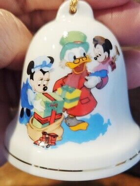 Disney White and Gold Bell Pendant